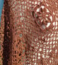 Large triangular crochet shawl in sparkly bronze vintage thread - design LF427 - Image 6
