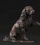 Foundry Bronze Cavalier King Charles Spaniel Waving Paw Sculpture - Image 1