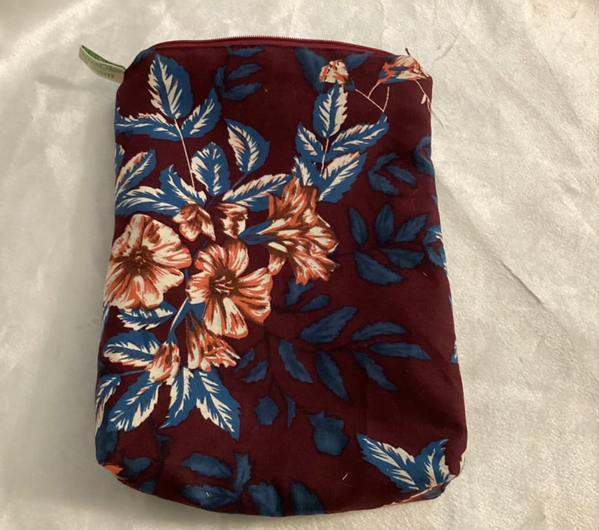 Floral pouch, cotton bag, pouch