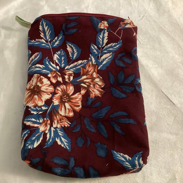 Floral pouch, cotton bag, pouch