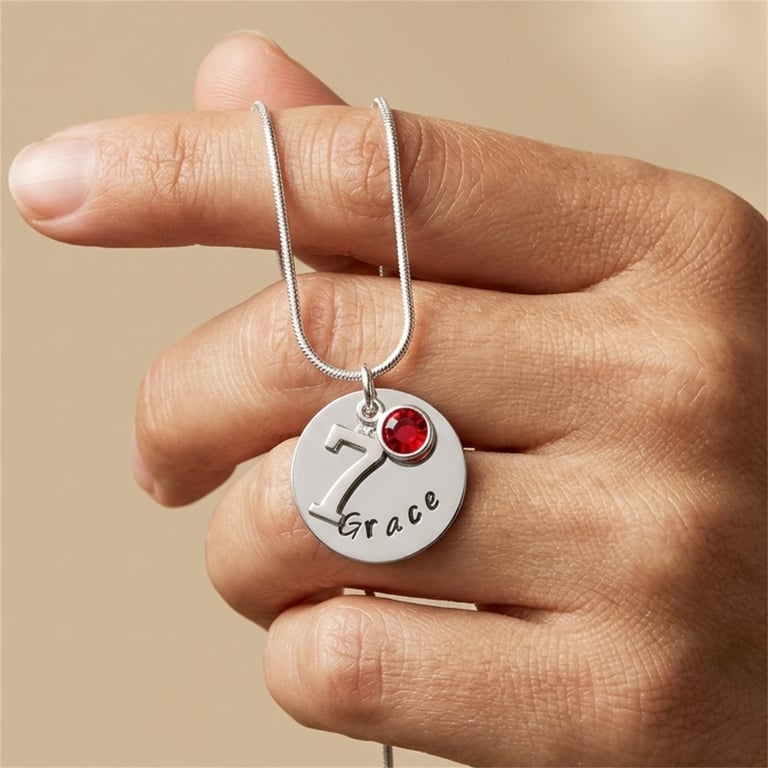 7th Birthday Gift - Personalised Necklace - Daughter Sister Granddaughter Niece