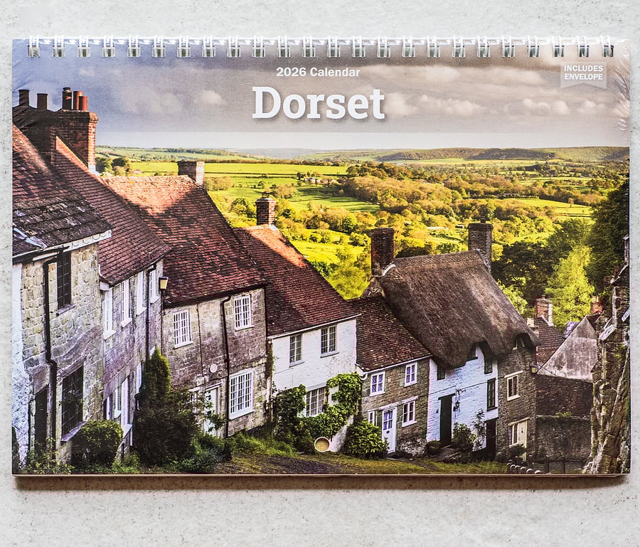 2026 A5 Wall Calendar Dorset English landscapes countryside coastal views UK    
