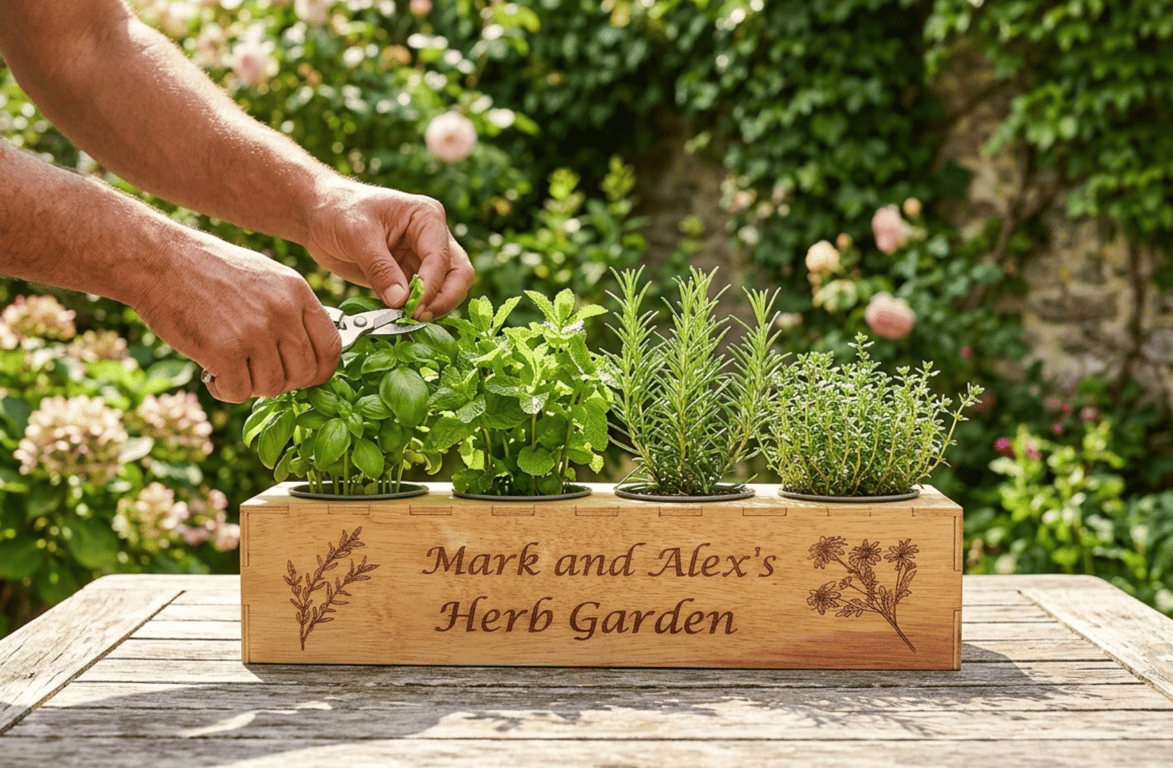 Personalised Herb Garden Planter - Custom Kitchen Herb Pot