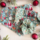 Fabric Hair Scrunchie - Handmade - Christmas Evergreen