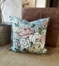 Vintage Sanderson Knowle floral cushion cover with pompom trim