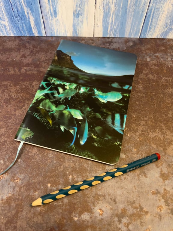 Notebook, Marine themed, A5 (ish), made from up-cycled and recycled materials.