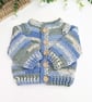 Handmade Baby Cardigan - Newborn to 1-2 Years - Crochet in Blue & Green - Image 7