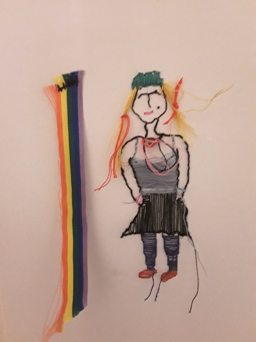 A hand created one off design textile art canvas picture. 