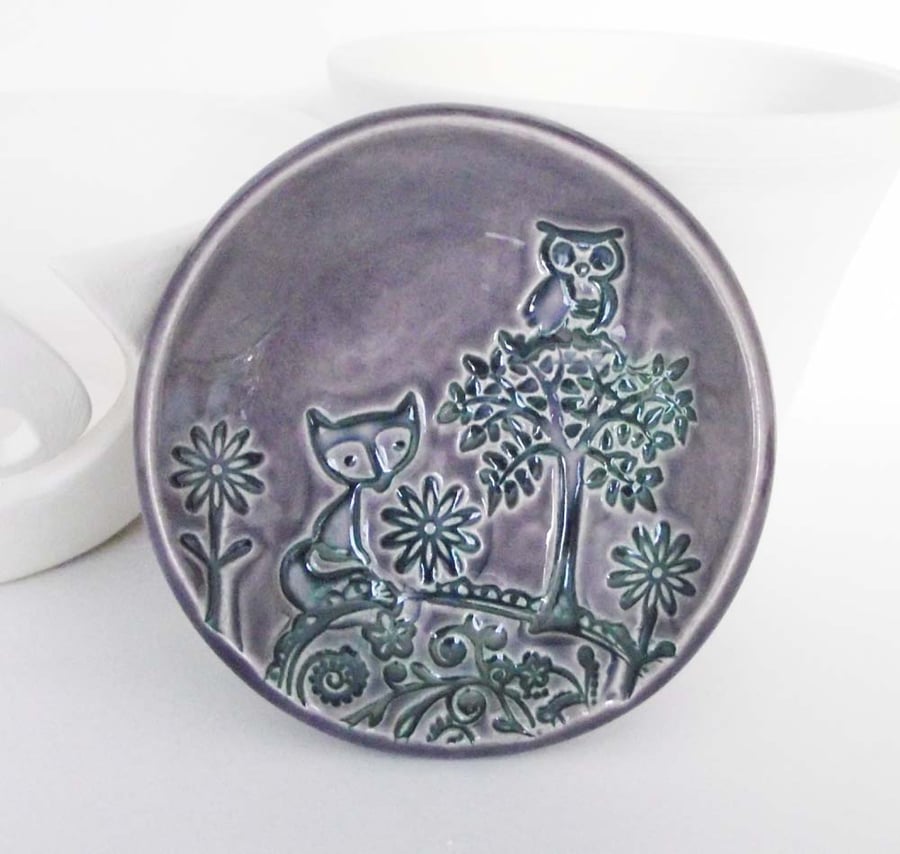 Purple woodland ceramic dish special price
