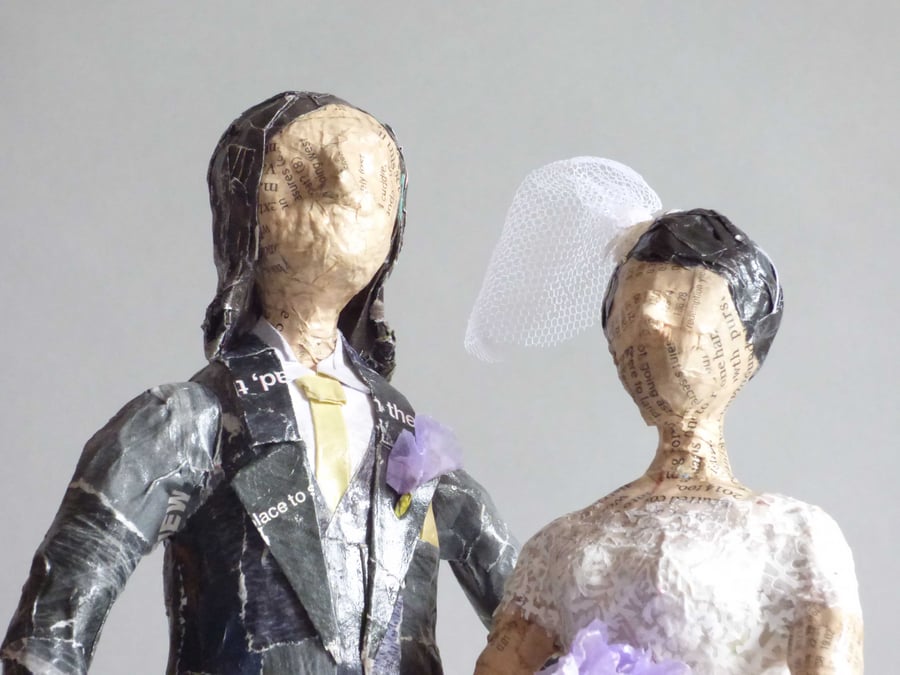 Unique papier mache portrait figures, made to order