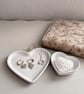 Set of 2 Large & Small Grey Heart Trinket Trays - Image 3