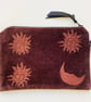 Chocolate Sun and Moon velvet zip-up pouch - Image 4