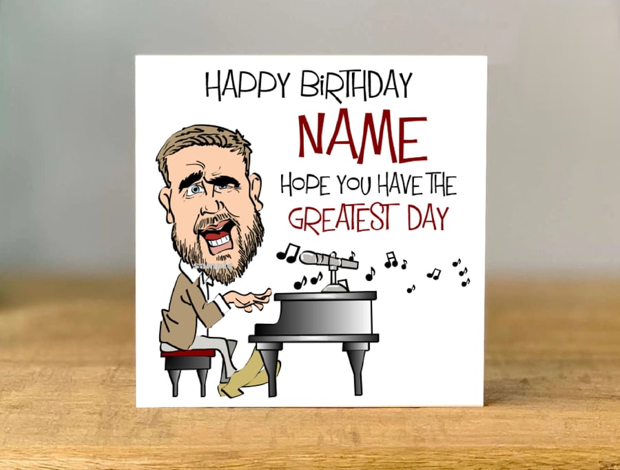 Personalised gary Music Birthday Card, take that, mum, gran, son, daughter, 