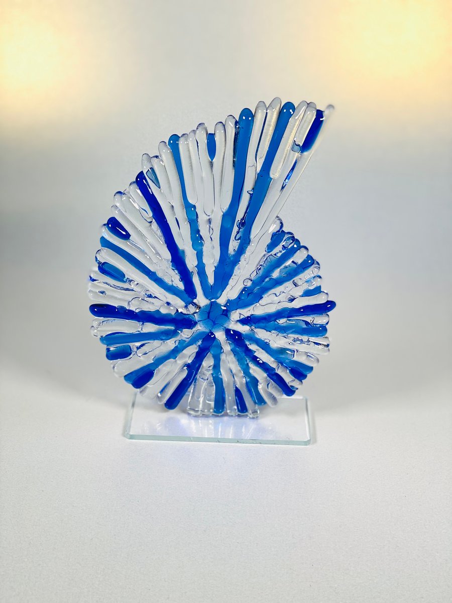 Stunning  glass ammonite sculpture