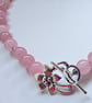 Pink Quartz Designer Silver Plated Necklace. ONE OFF - Image 6