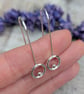 Sterling Silver Circle and Dot Long Earrings - JBJ1076 - Image 3