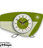 Mid Century Modern Royalexe Laminate Clock By Royale - Radio Grill in Avocado - Image 3
