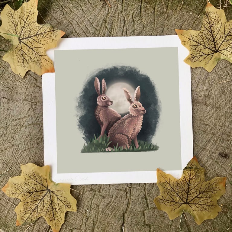 Hares Art Print