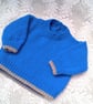 Child's Jumper with Contrasting Colour at Hem and Cuffs, Baby Shower Gift - Image 1
