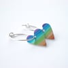 Heart hoop earrings with stripes
