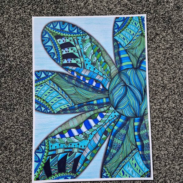 Abstract Art Print - A4 Unframed Flower Pattern Art - Bloom In The World