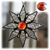 Sparkly Star Suncatcher Stained Glass Snowflake Amber  Handmade 9.5cm 028