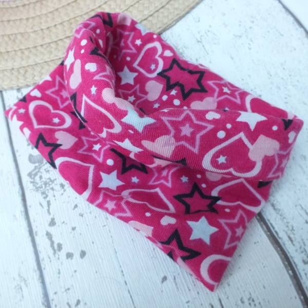 Dog Cowl Neck Dog Snood Pink for small Dog Heart Design