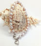 Freshwater pearl bracelet with silver heart charm natural minky tones - Image 7