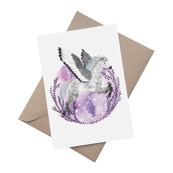 Pegasus: A5 Blank Greetings Card 