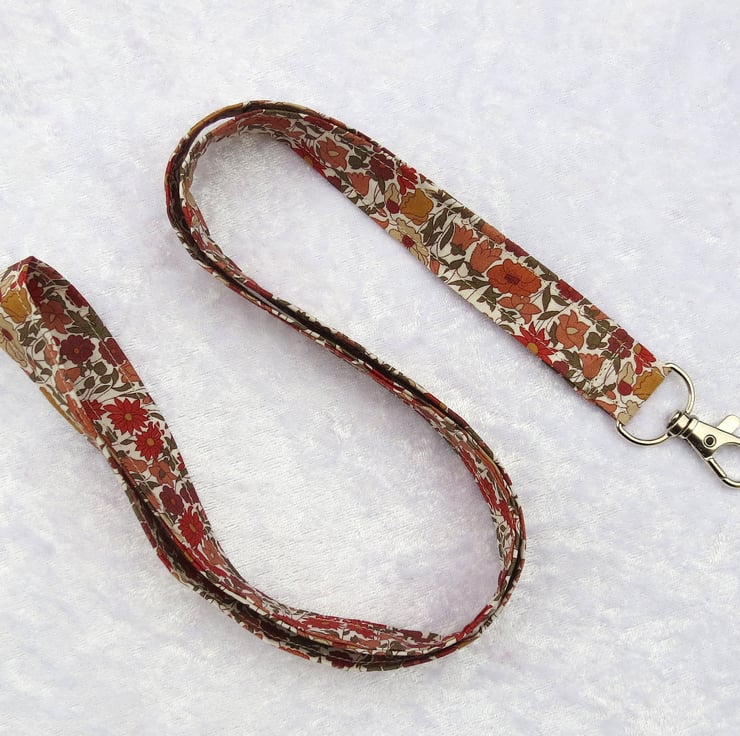 Liberty Tana Lawn lanyard, swivel lobster clip,... Folksy