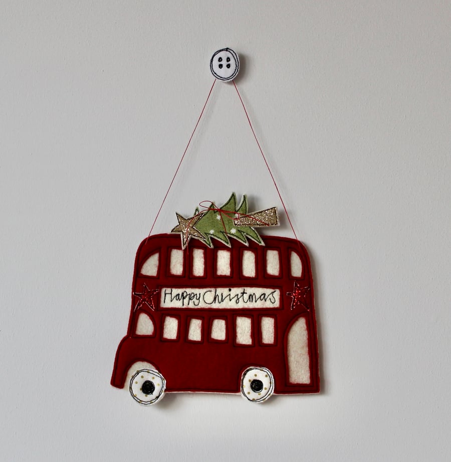 Special Order for Maxine Mc - Christmas Red Bus - Hanging Decoration