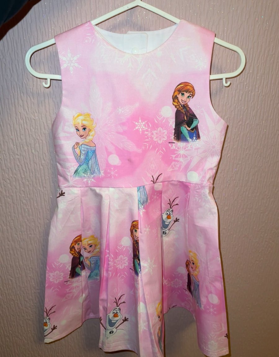 Frozen Elsa Anna Olaf pleated dress handmade 
