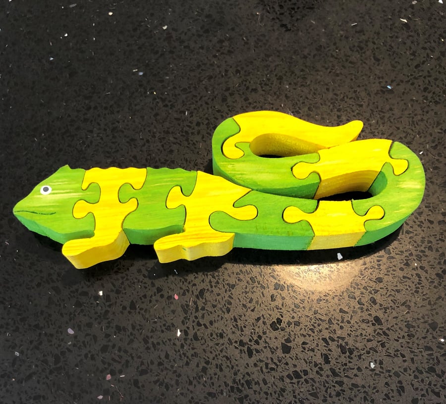 3D Wooden Lizard Puzzle