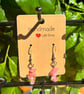 Handmade Silver-Plated Fish Hook Earrings with Stone-Look Beads