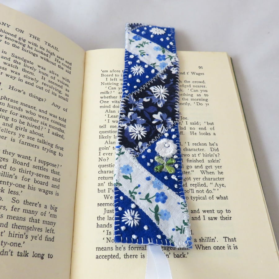 Patchwork Bookmark from vintage fabrics
