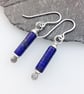 Scrolls lapis lazuli and silver earrings - Image 5