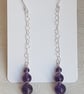 Gorgeous Amethyst beads and Heart Chain Dangly Earrings. - Image 5
