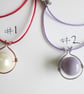 White or Purple Bead Necklace. Copper or Stainless Steel wrapped - Image 1