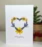 Handmade Real Pressed Flower Heart, Mother's Day, birthday,  Greeting Card  - Image 1