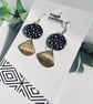 Black and Gold Geometric Fan Drop Earrings - Image 5