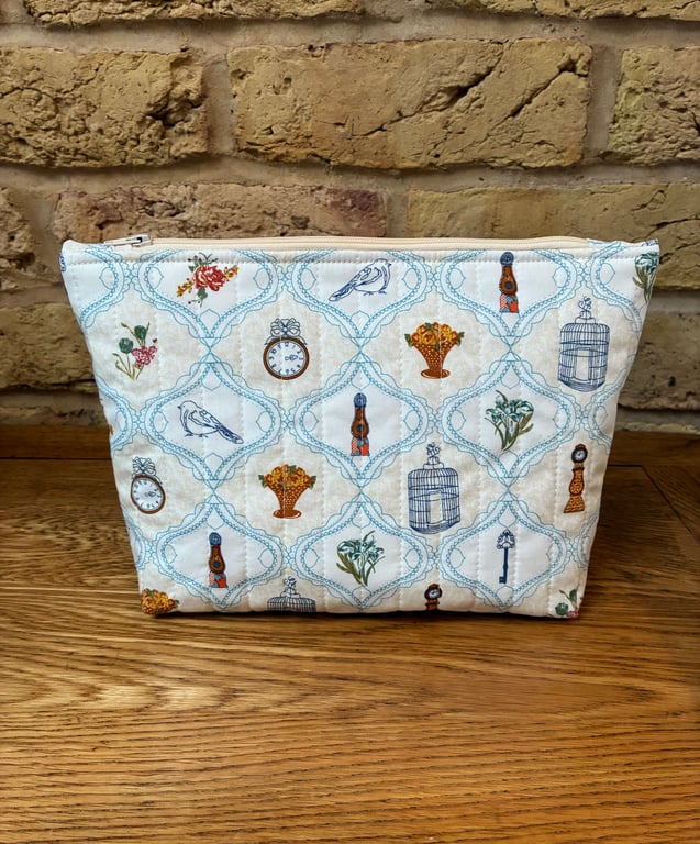 Bridgerton Style Quilted Fabric Makeup Bag