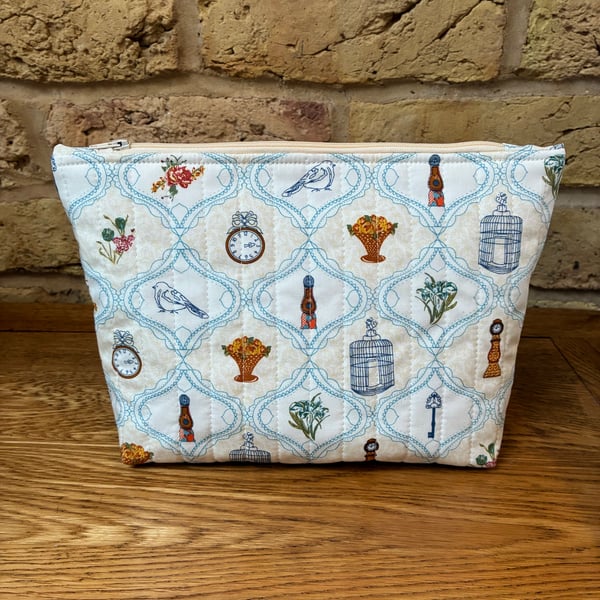 Bridgerton Style Quilted Fabric Makeup Bag