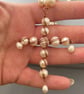 Copper Wire Wrap Ivory Cultured Pearl Cross Necklace - Image 6