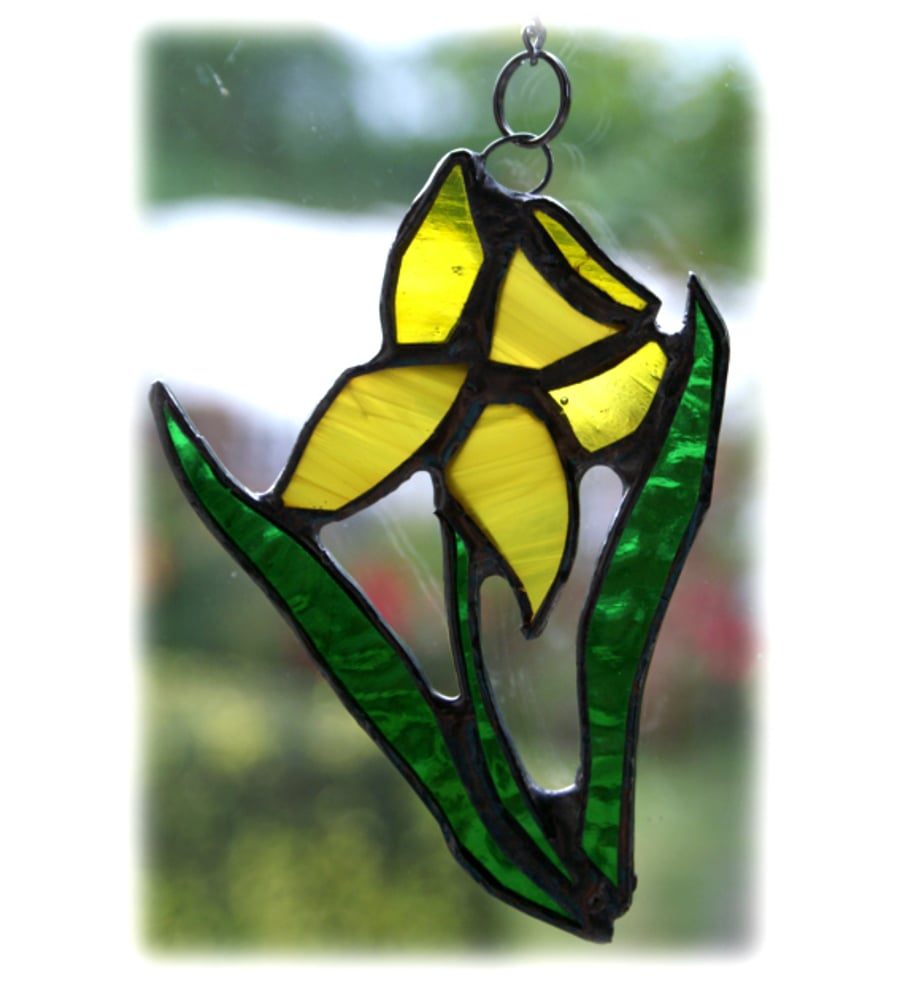 Daffodil Suncatcher Stained Glass Handmade Bulb Flower