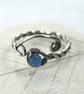 Sterling Silver Twist Ring with Blue Jade Bead - Unique Viking Jewellery - Image 2