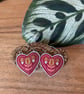 Folk heart recycled tin and silver earrings (large) - Image 3