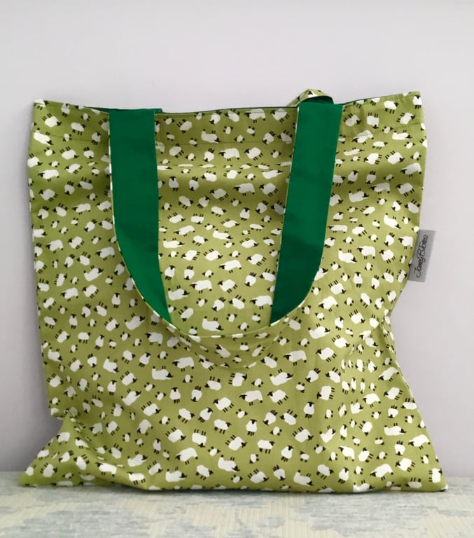 Spring lamb tote bag and pouch.
