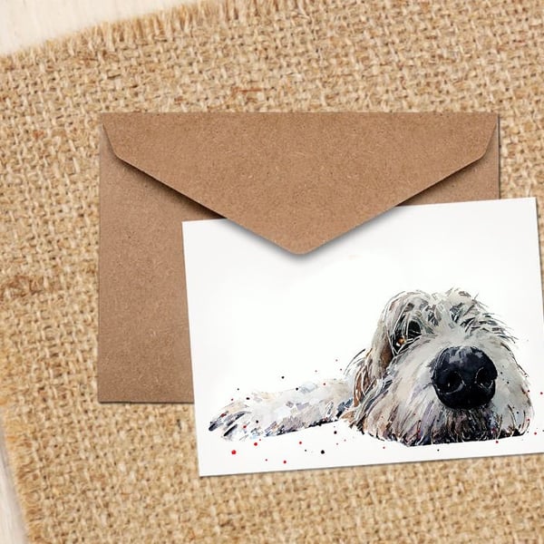 Irish Wolfhound II GreetingNote Card.Irish Wolfhound Cards,Irish Wolfhound Art c