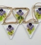 Pansy Flower Bunting: Garden Decoration Garland, fused glass bunting. - Image 5