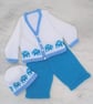 Elephant Knitting Pattern for Baby Sweater, Trousers and Hat Outfit.  Digital - Image 3